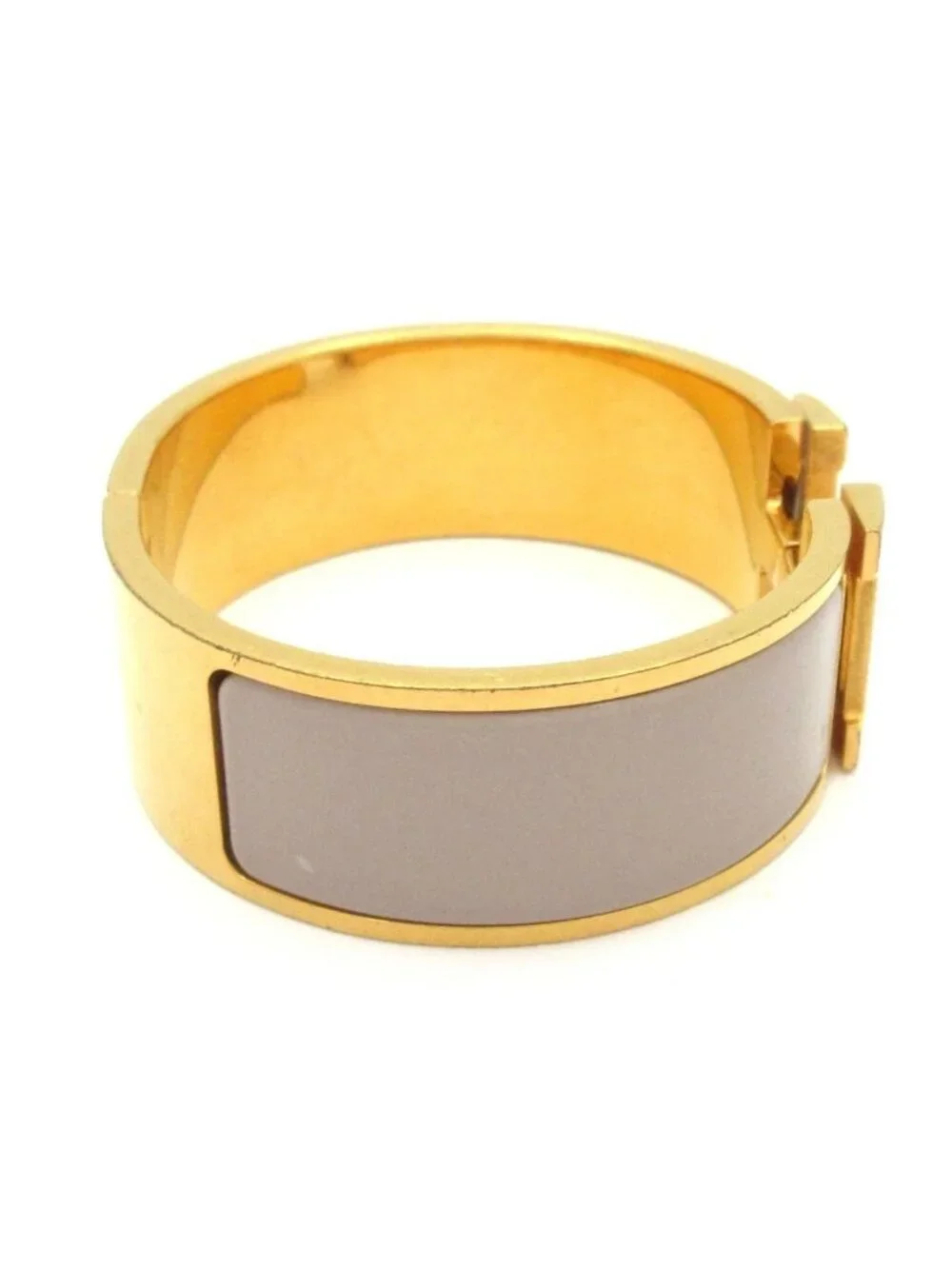 Hermes Bangle Clic Clac Gold Beige Bracelet